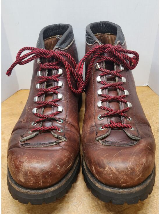 VTG Milo Boots Mens 11M Brown Thick Leather Mountain Vibram USA Needs Insoles main image 9